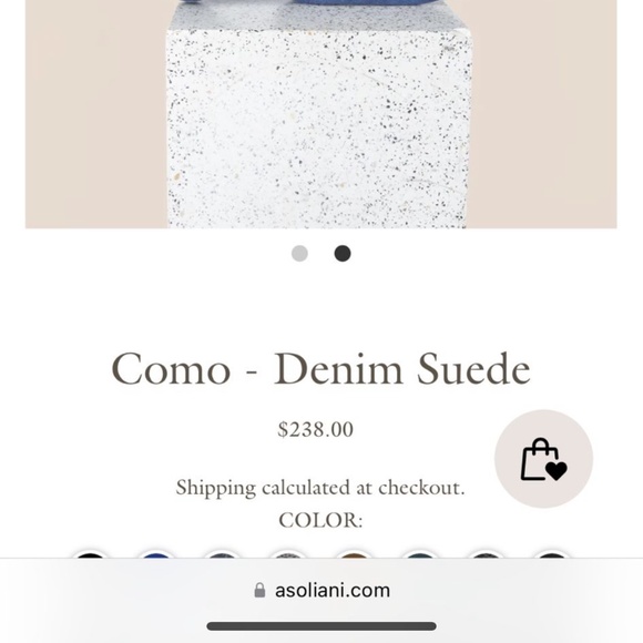 A.SOLIANI COMO DENIM SUEDE - Picture 2 of 2